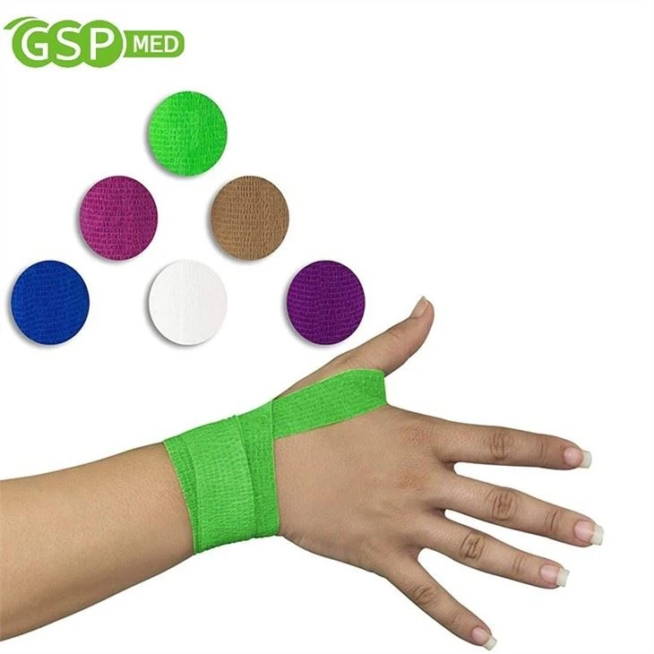 Hot Sale GSPMED Breathable Easy Tear Compression Cohesive Bandage
